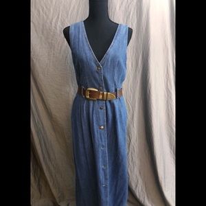 Denim dress with belt